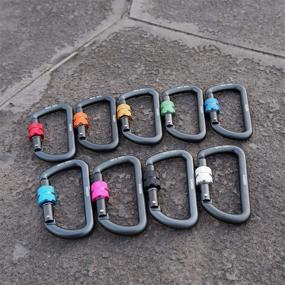 img 1 attached to 🔒 TOUNTO 3 Pack Heavy Duty Locking Carabiners: 7075 Aluminium D-Shaped Clips for Keychains and More!