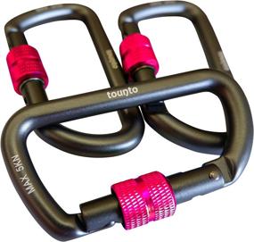 img 4 attached to 🔒 TOUNTO 3 Pack Heavy Duty Locking Carabiners: 7075 Aluminium D-Shaped Clips for Keychains and More!