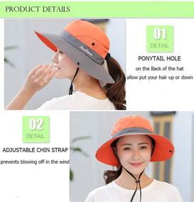 img 3 attached to Stay in Style and Sun-Safe with Ponytail Women's Summer Sun Bucket Hats - UV Protection, Wide Brim, Foldable Design, Perfect for Safari, Hiking, Beach, and Fishing