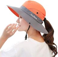 stay in style and sun-safe with ponytail women's summer sun bucket hats - uv protection, wide brim, foldable design, perfect for safari, hiking, beach, and fishing логотип