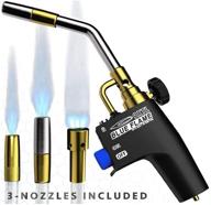 🔥 blue flame 9xtl - multi purpose mapp & propane torch with 3 nozzles/tips, built-in ignition, flow regulator, and flame lock logo