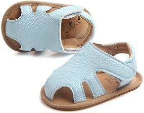 img 3 attached to Toddler Leather Sandals Miyuebb 12 месяцев Детская обувь для мальчиков в стиле сандалии