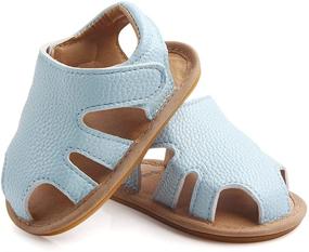 img 2 attached to Toddler Leather Sandals Miyuebb 12 месяцев Детская обувь для мальчиков в стиле сандалии