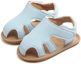 img 1 attached to Toddler Leather Sandals Miyuebb 12 месяцев Детская обувь для мальчиков в стиле сандалии