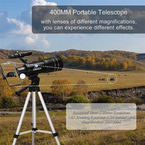 img 1 attached to 🔭 KIOSESI 70mm Aperture 400mm Refractor Telescope (20X-200X) for Adults & Kids, Ideal Astronomy Beginners Telescope, Portable with Phone Adapter & Wireless Remote, Great Astronomy Gifts for Kids