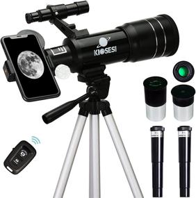 img 4 attached to 🔭 KIOSESI 70mm Aperture 400mm Refractor Telescope (20X-200X) for Adults & Kids, Ideal Astronomy Beginners Telescope, Portable with Phone Adapter & Wireless Remote, Great Astronomy Gifts for Kids