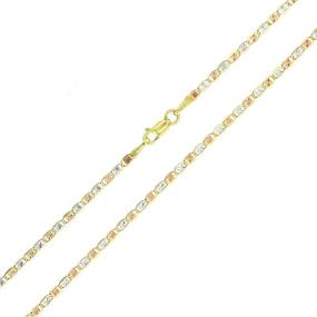img 2 attached to 💎 Exquisite 14K Gold Tricolor Diamond Cut Star & Heart Love Chain Necklace