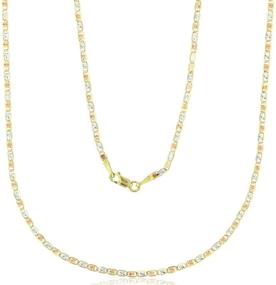 img 4 attached to 💎 Exquisite 14K Gold Tricolor Diamond Cut Star & Heart Love Chain Necklace