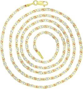 img 3 attached to 💎 Изысканное золотое ожерелье с трехцветной звездой и сердцем из алмазной выемки 14K