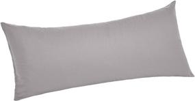 img 4 attached to 🛌 Graphite Grey Body Pillow Cover Pillowcase – Amazon Basics: Ultra-Soft, Breathable, Easy to Wash, 55"x 21