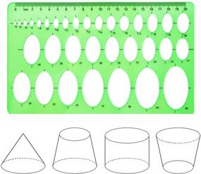 img 2 attached to 📏 4-предметные пластиковые линейки Clean Green Boao для офиса и школьных принадлежностей - круг, овал и шаблоны для рисования радиуса круга