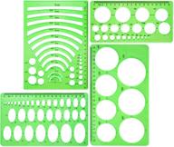 📏 clean green boao 4-piece template plastic rulers for office and school supplies - circle, oval & circle radius drawing templates logo