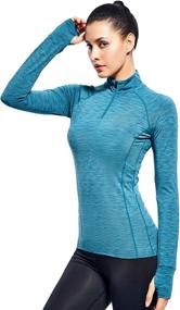 img 2 attached to Quarter Workout Running Pullover Thumbhole Sports & Fitness for Team Sports