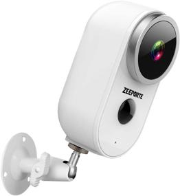 img 4 attached to 📷 Беспроводная видеокамера с аккумулятором для наружного использования - 1080P HD WiFi домашняя видеонаблюдение с водонепроницаемым дизайном, ночным видением, обнаружением движения, двусторонней коммуникацией и SD-хранилищем.