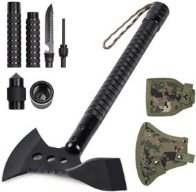 img 3 attached to LIANTRAL Folding Camping Axe Multitool - Tactical Hatchet Kit with Nylon Sheath for Outdoor Hiking, Hunting, Backpacking - Black