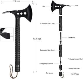 img 2 attached to LIANTRAL Folding Camping Axe Multitool - Tactical Hatchet Kit with Nylon Sheath for Outdoor Hiking, Hunting, Backpacking - Black