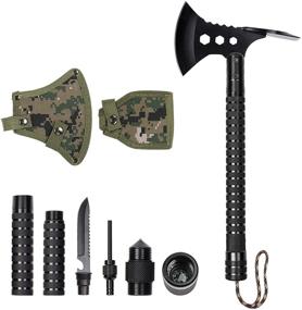 img 4 attached to LIANTRAL Folding Camping Axe Multitool - Tactical Hatchet Kit with Nylon Sheath for Outdoor Hiking, Hunting, Backpacking - Black