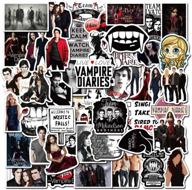 🧛 the vampire diaries laptop stickers for adults - 50 pcs/pack classic movie waterproof vinyl decal set for water bottles, computers, notebooks, cars, skateboards, motorcycles, bicycles, luggage, and guitars (the vampire diaries) logo
