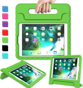 img 4 attached to 📱 AVAWO Kids Case for iPad 9.7 2017/2018 & iPad Air 2 - Lightweight Shockproof Convertible Handle Stand - Green