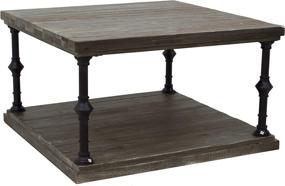 img 4 attached to 🏺 Ravenna Home Jessica Rustic Open Storage Side End Table in Grey Pine – 31.5"H: An Amazon Brand