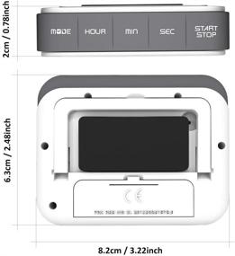 img 1 attached to ⏲️ Enhanced VPAL Digital Kitchen Timer: 12/24 Hour Alarm Clock with Magnetic Back, Retractable Stand, and Large LCD Display