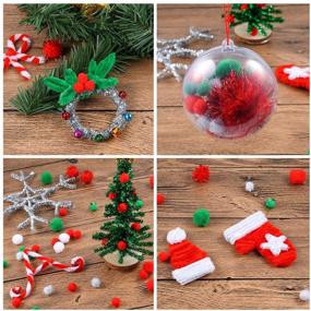 img 2 attached to 🎄 Caydo 1200 Pieces Christmas Green Pom Poms: Perfect for Festive Crafts & DIY Projects!