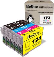 🖨️ beone remanufactured ink cartridge replacement for epson 124 t124 5-pack: works with workforce 435, 320, 323, 325, stylus nx420, nx430, nx230, nx330, nx125, nx127, nx130 printer (2bk 1c 1m 1y) logo