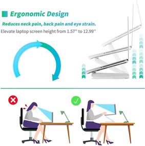 img 3 attached to 🔥 Soundance Ноутбук стенд - Регулируемый, стабильный и надежный - Совместимый с MacBook Pro Air, эргономичный алюминиевый держатель для ноутбуков 10-17.3’’ - Многоугольник с системой отвода тепла для поднятия.