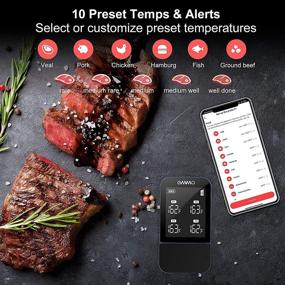 img 1 attached to 🥩 OMMO Digital Meat Thermometer: Wireless Bluetooth with 4 Probes, Remote Monitor, Alerts | Ideal for BBQ, Grilling, Smoker, Oven