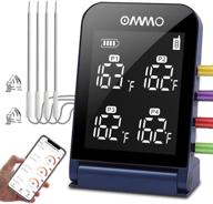 🥩 ommo digital meat thermometer: wireless bluetooth with 4 probes, remote monitor, alerts | ideal for bbq, grilling, smoker, oven logo