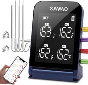 img 4 attached to 🥩 OMMO Digital Meat Thermometer: Wireless Bluetooth with 4 Probes, Remote Monitor, Alerts | Ideal for BBQ, Grilling, Smoker, Oven