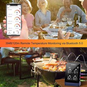 img 3 attached to 🥩 OMMO Digital Meat Thermometer: Wireless Bluetooth with 4 Probes, Remote Monitor, Alerts | Ideal for BBQ, Grilling, Smoker, Oven