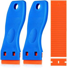 img 4 attached to 🧼 Plastic Razor Blade Scraper with 60PCS Blades - Efficient Cleaning Tool for Stickers, Labels, and Adhesive Removal, No Scratches!