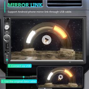 img 1 attached to 🚗 7-дюймовый сенсорный DVD-плеер для автомобиля с Bluetooth, FM-радио, Mirror Link, DVR, AUX/Dual USB SD-портом, подключением сабвуфера, камерой заднего вида и управлением рулевого колеса.