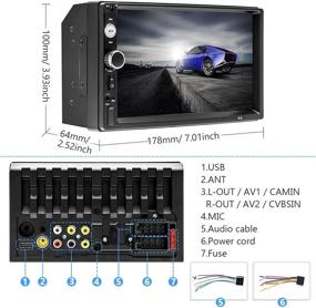 img 3 attached to 🚗 7-дюймовый сенсорный DVD-плеер для автомобиля с Bluetooth, FM-радио, Mirror Link, DVR, AUX/Dual USB SD-портом, подключением сабвуфера, камерой заднего вида и управлением рулевого колеса.