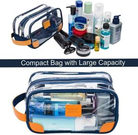 img 1 attached to 🔵 Clear Blue Toiletry Bag, Lermende Travel Dopp Kit for Men and Women - Shaving and Bathroom Toiletries Organiser