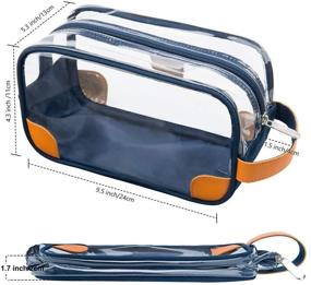 img 3 attached to 🔵 Clear Blue Toiletry Bag, Lermende Travel Dopp Kit for Men and Women - Shaving and Bathroom Toiletries Organiser