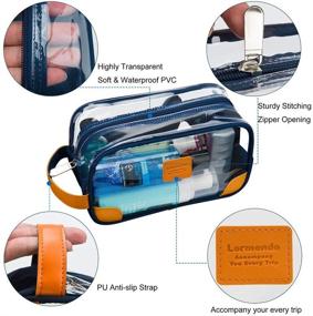 img 2 attached to 🔵 Clear Blue Toiletry Bag, Lermende Travel Dopp Kit for Men and Women - Shaving and Bathroom Toiletries Organiser