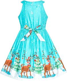 img 3 attached to Stylish Girls Dress for 🎄 Christmas: Santa Turquoise Girls' Clothing Collection