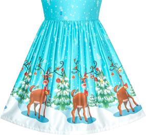 img 1 attached to Stylish Girls Dress for 🎄 Christmas: Santa Turquoise Girls' Clothing Collection