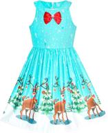 stylish girls dress for 🎄 christmas: santa turquoise girls' clothing collection logo