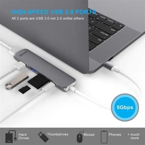 img 2 attached to CharJenPro USB C Hub for iPad Pro, iPad Air 4, iPad Mini 6, MacBook Pro 16&#34;, 15&#34;, 13&#34;, MacBook Air 13&#34; USB C Power, 4K HDMI, 2 USB 3.0, microSD, SD Card Readers.