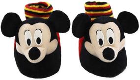 img 3 attached to Mickey Mouse Toddler Boys Plush 3D Head Sock Top Slippers by Disney