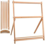 🧵 qlouni 23.6" x 18.5" weaving loom with stand - wooden multi-craft arts & crafts loom - extra-large frame for creative weaving - beginner's weaving frame loom with stand logo