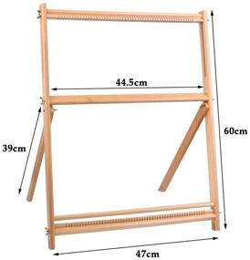 img 3 attached to 🧵 QLOUNI 23.6" x 18.5" Weaving Loom with Stand - Wooden Multi-Craft Arts & Crafts Loom - Extra-Large Frame for Creative Weaving - Beginner's Weaving Frame Loom with Stand