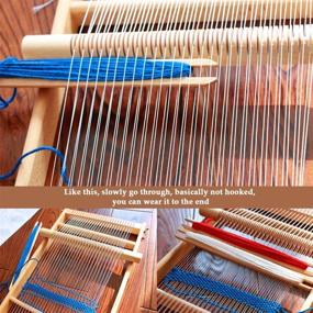 img 2 attached to 🧵 QLOUNI 23.6" x 18.5" Weaving Loom with Stand - Wooden Multi-Craft Arts & Crafts Loom - Extra-Large Frame for Creative Weaving - Beginner's Weaving Frame Loom with Stand