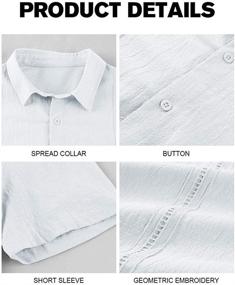 img 2 attached to 👔 Regular Fit Button Down Guayabera Shirts with Sleeves