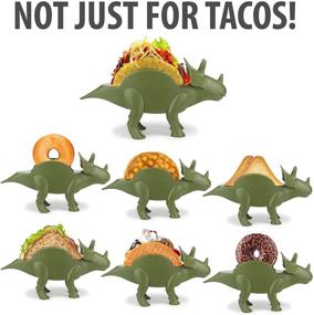 img 2 attached to 🌮 Funwares Dinosaur Taco Stand - TriceraTaco Holder, 2 Taco Capacity, Green