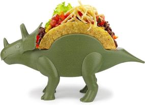 img 4 attached to 🌮 Funwares Dinosaur Taco Stand - TriceraTaco Holder, 2 Taco Capacity, Green