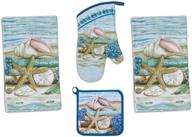 🌊 sea-themed kitchen set bundle - 2 terry towels, oven mitt, potholder - perfect for ocean lovers logo